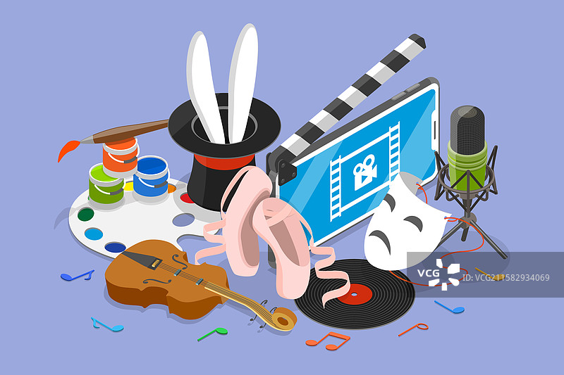 创意的三维等距平面图图片素材