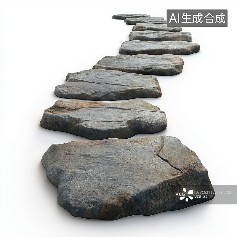 【AI数字艺术】铺路用的石块石头元素图片素材