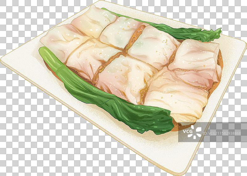 免扣元素一叠肠粉早餐早茶图片素材