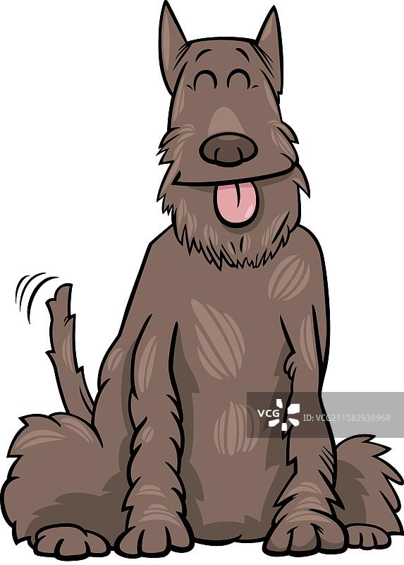 快乐的卡通雪纳瑞狗动物角色图片素材