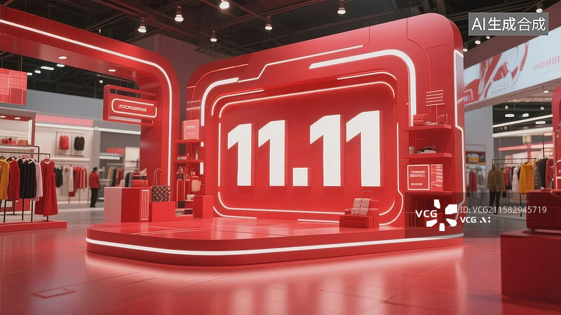 【AI数字艺术】双十一购物节现场图片素材
