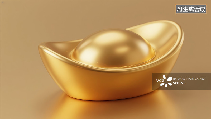 【AI数字艺术】金色元宝象征财富图片素材