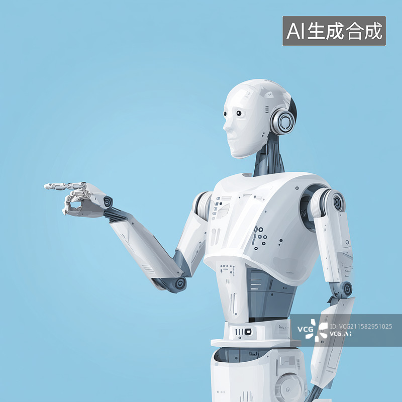 【AI数字艺术】指向未来的机器人图片素材