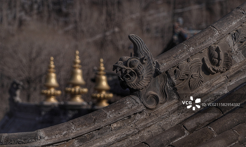 五台山塔院寺，位于台怀镇，是 “五大禅林” 之一，寺以塔名，大白塔为标志，建筑雄伟，文化底蕴深厚图片素材