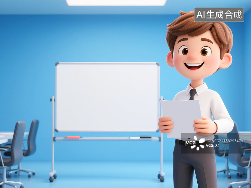 【AI数字艺术】3D西装成功人士演讲插画图片素材