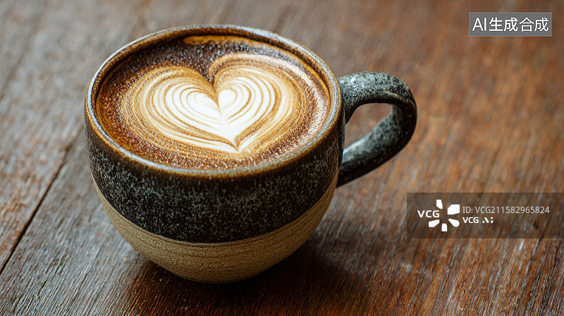 【AI数字艺术】卡布奇诺咖啡图片素材