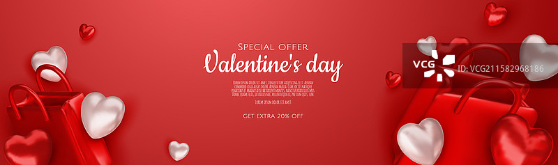 情人节促销横幅模板图片素材