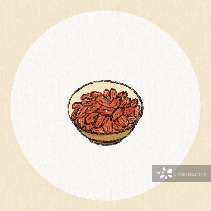 宁夏美食国风插画-枸杞图片素材
