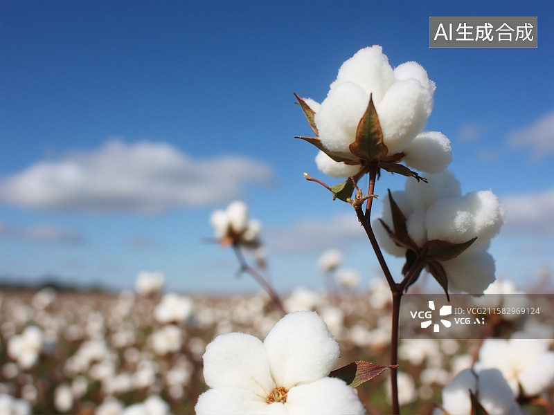 【AI数字艺术】洁白棉花图片素材