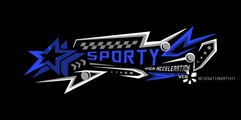 赛车运动星星贴纸装饰概念图片素材