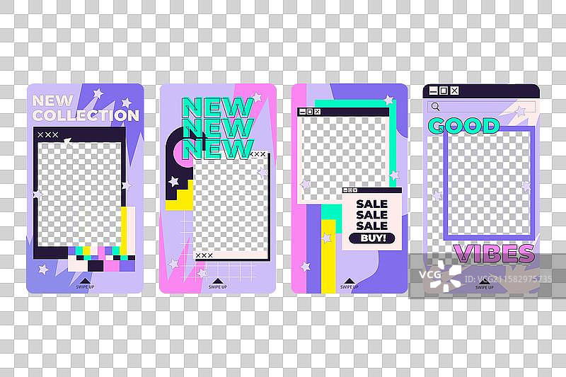 线性蒸汽波Instagram故事合集图片素材