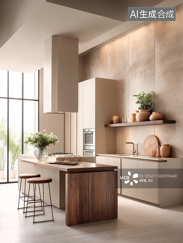 【AI数字艺术】现代简约厨房设计图片素材