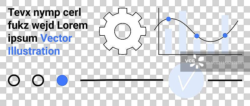 抽象图形与柱状图齿轮图标图片素材