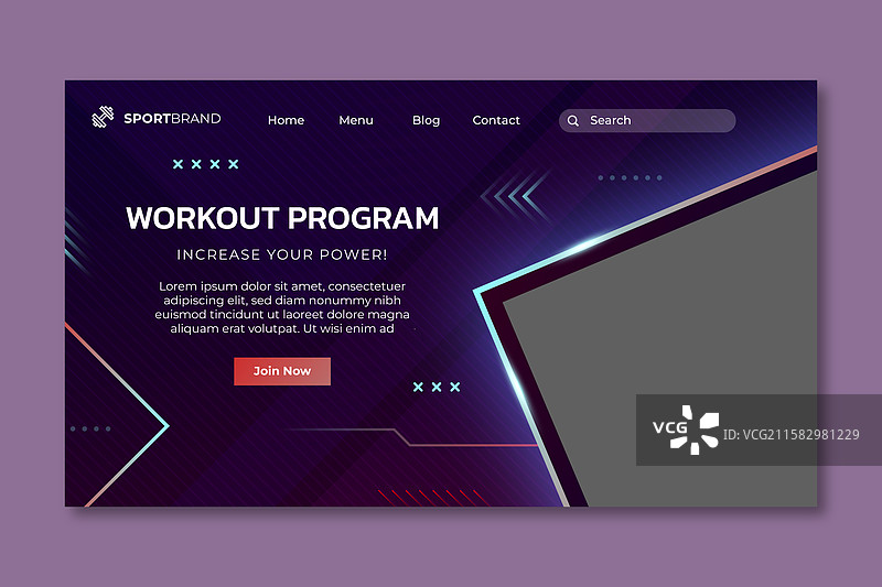 运动与科技着陆页模板图片素材