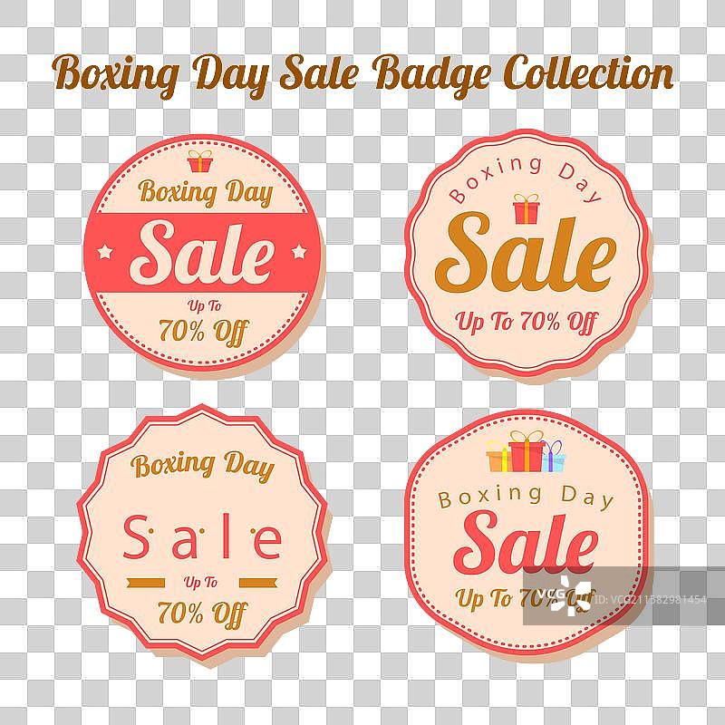 拳击日圆形徽章的集合图片素材