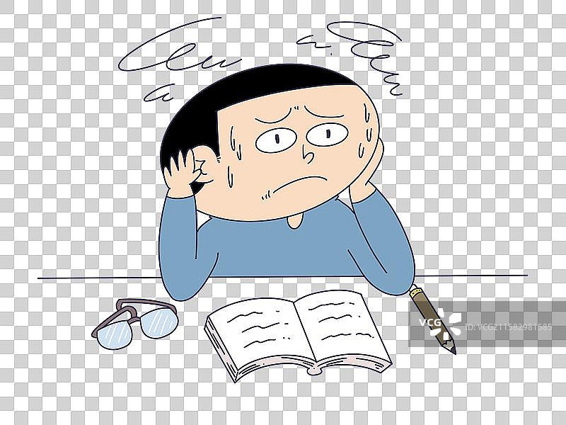 学习上课难受的学生图片素材