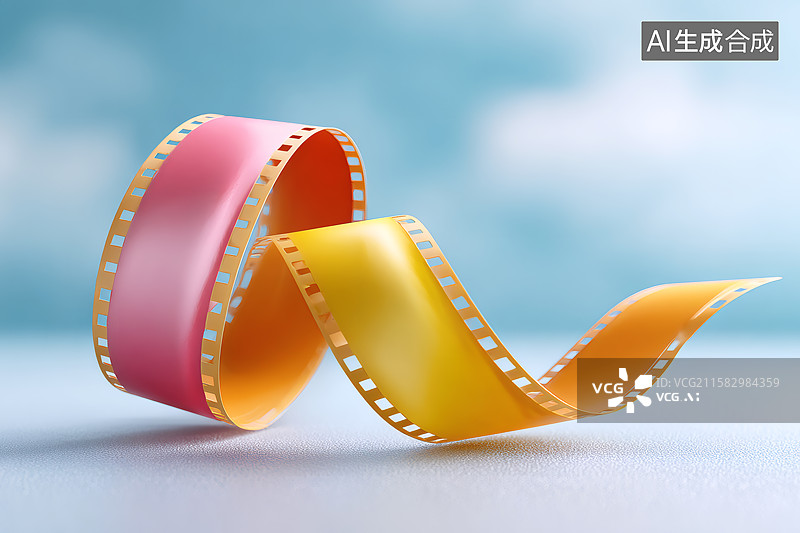 【AI数字艺术】彩色的胶卷胶片图片素材