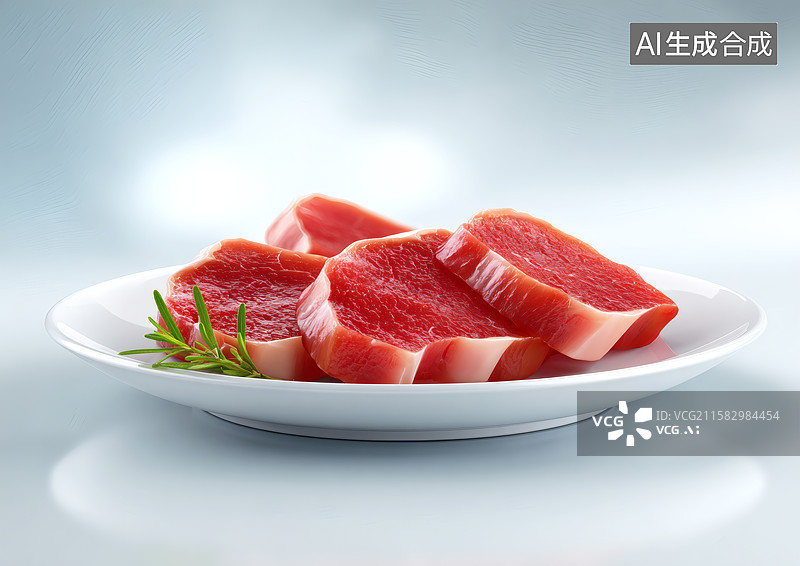 【AI数字艺术】一盘新鲜的牛肉图片素材