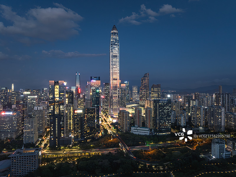 深圳城市蓝调时刻图片素材