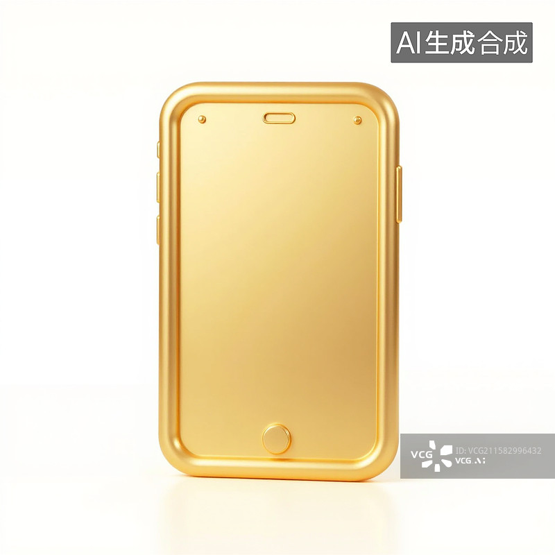 【AI数字艺术】3D金色手机图标图片素材