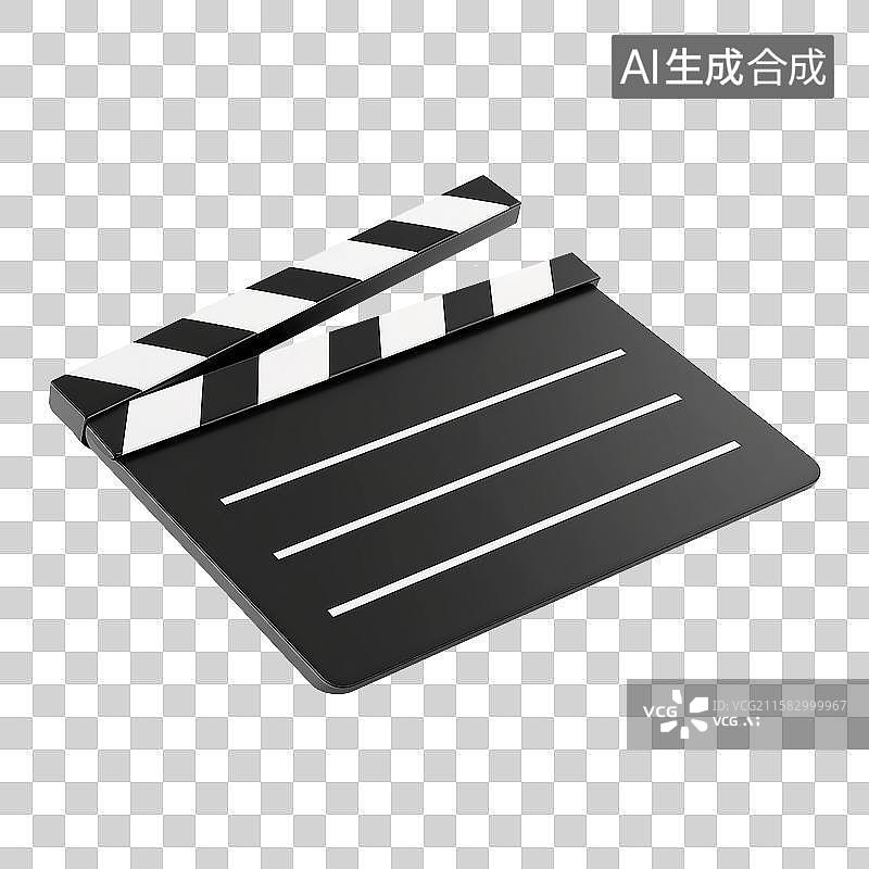 【AI数字艺术】3D风格场记板元素图片素材