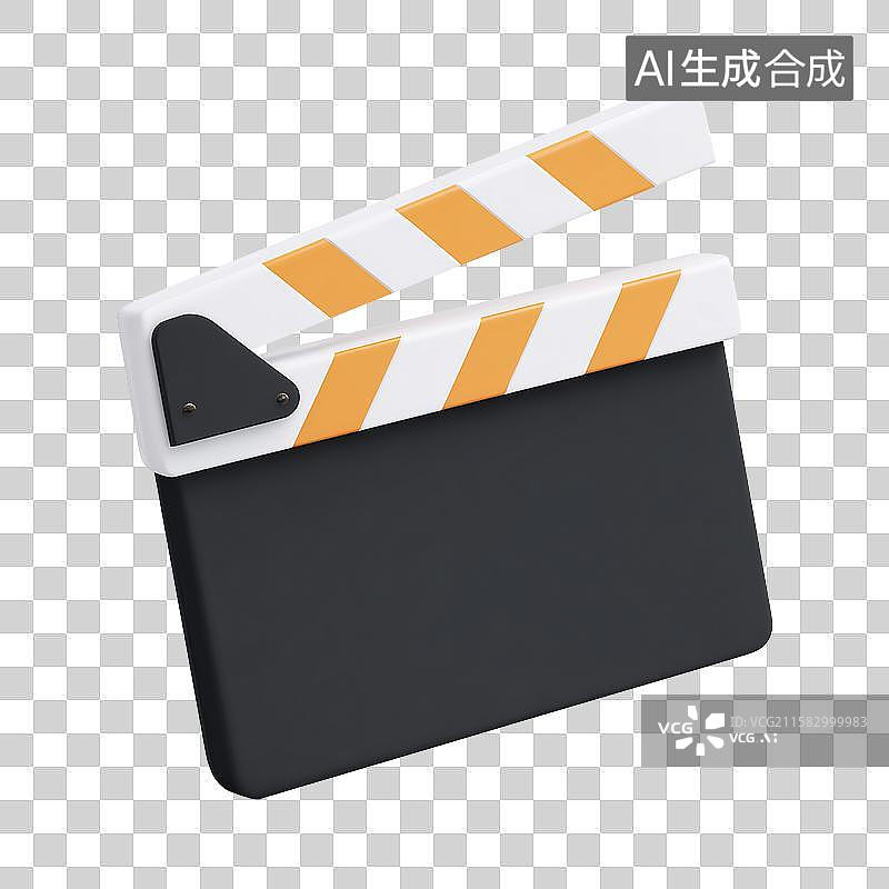 【AI数字艺术】3D风格场记板元素图片素材