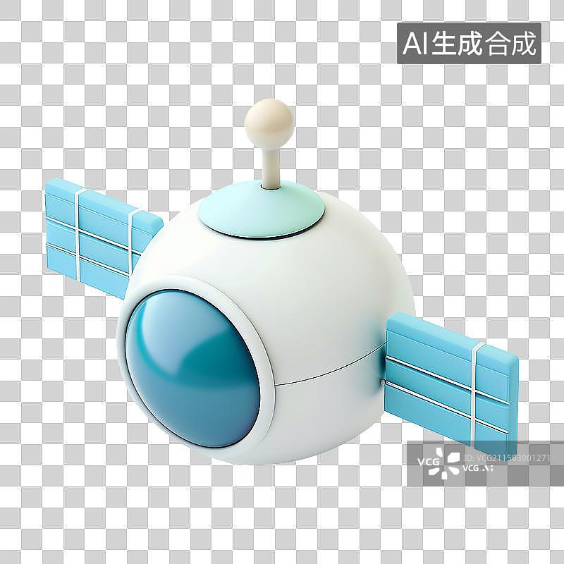 【AI数字艺术】3D风格卫星元素图片素材