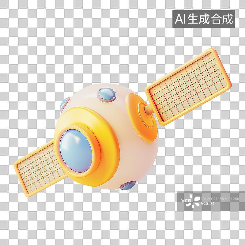 【AI数字艺术】3D风格卫星元素图片素材