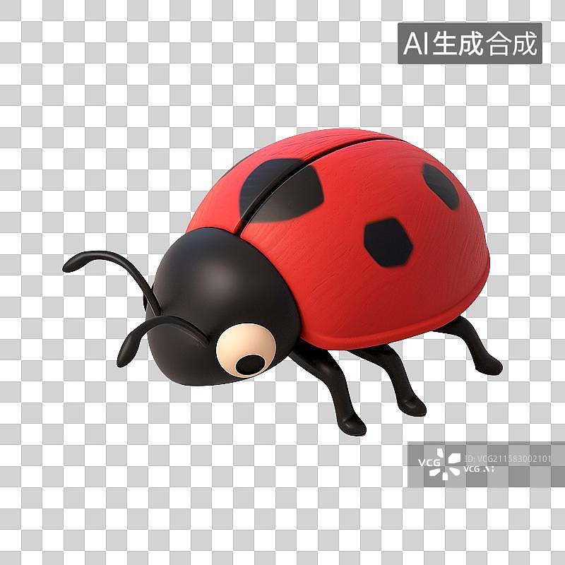【AI数字艺术】3D风格七星瓢虫元素图片素材