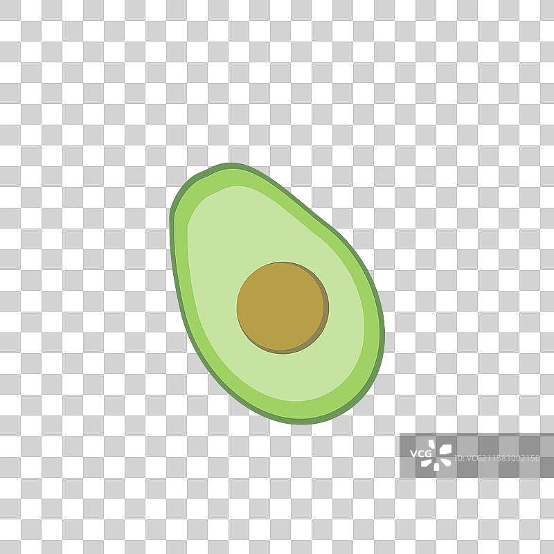 绿色牛油果扁平插画元素图片素材