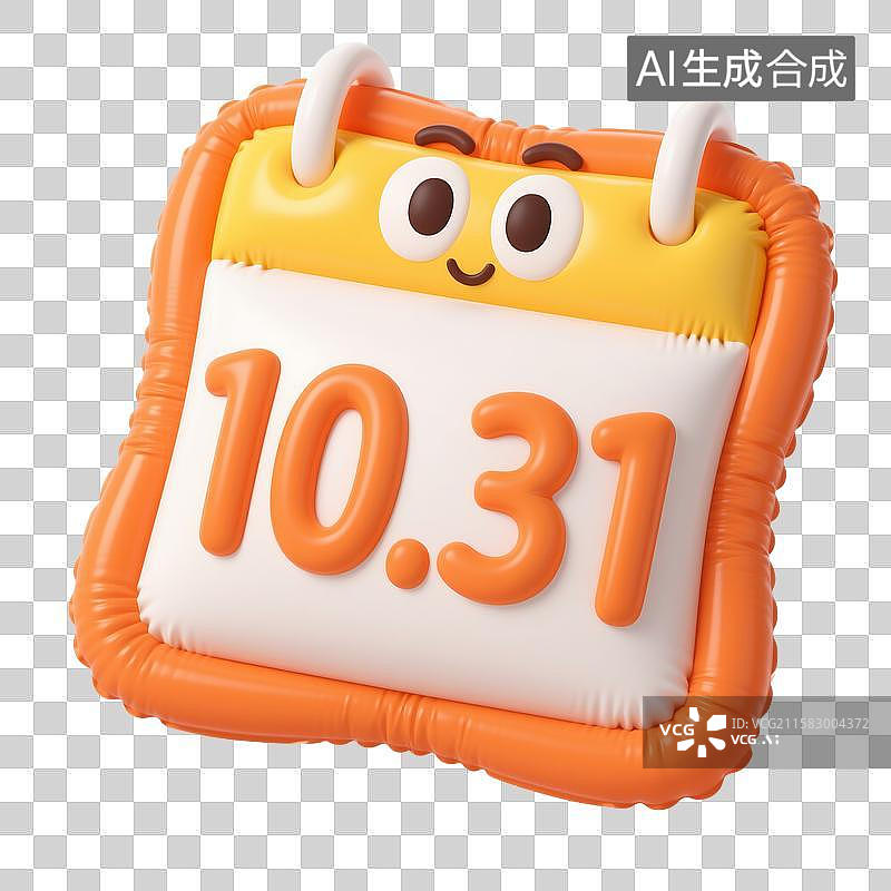 【AI数字艺术】3d橙色日历元素图片素材