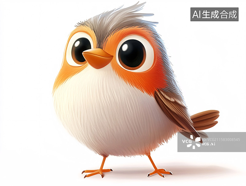 【AI数字艺术】可爱卡通小鸟插画图片素材
