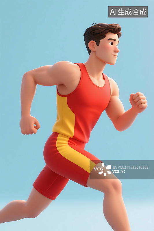 【AI数字艺术】3D立体三维C4D男人男性田径运动员跑步短跑长跑慢跑马拉松比赛图片素材