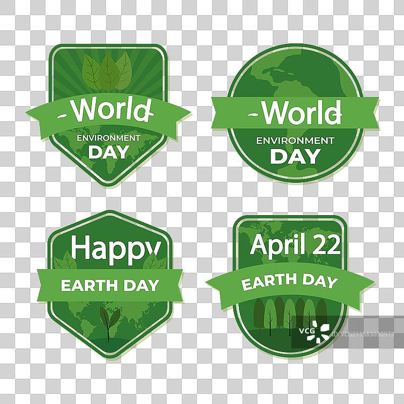 国际地球日徽章系列图片素材