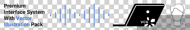 带有语音命令界面的笔记本电脑和用户图片素材
