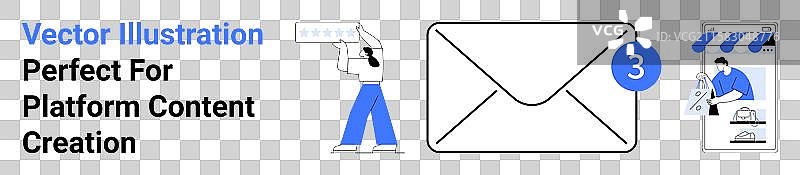 电子邮件通知和在线商店元素图片素材