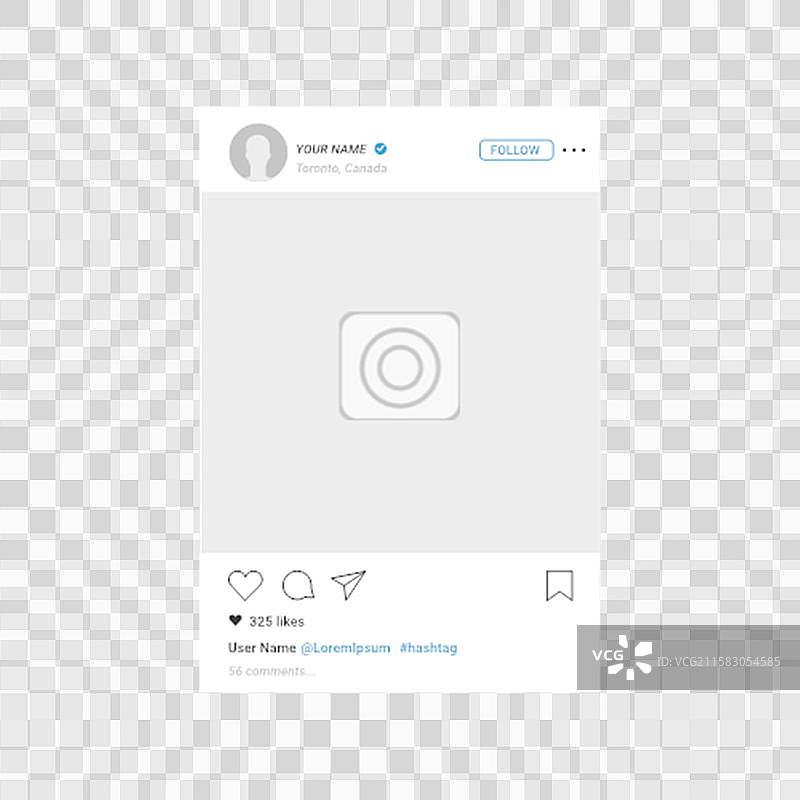 带透明背景的Instagram帖子图片素材