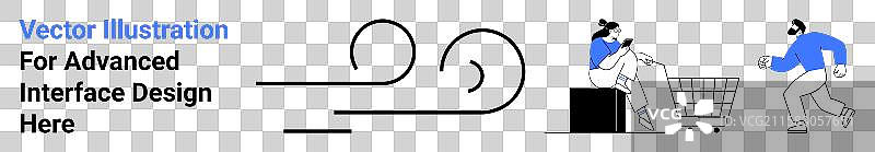 现代设计元素的动态购物场景图片素材