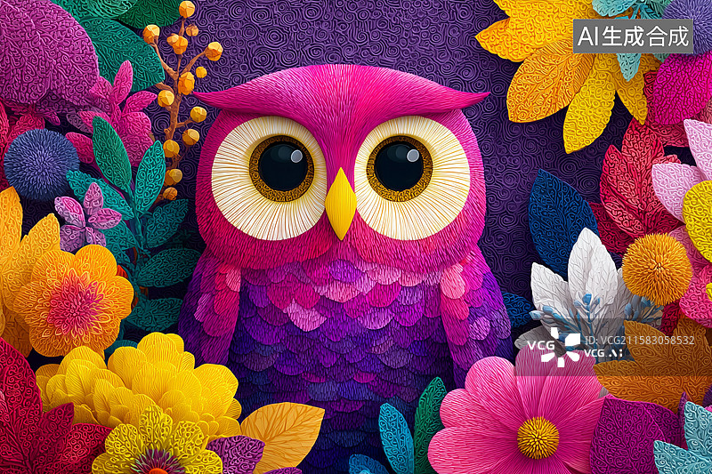 【AI数字艺术】一只可爱的猫头鹰图片素材