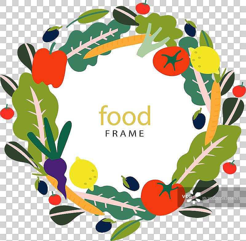 手绘风格的食物框架图片素材