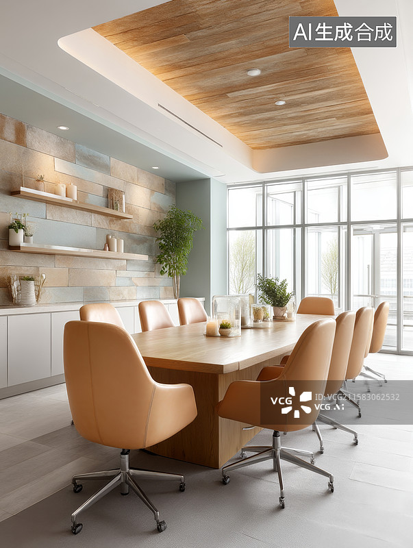 【AI数字艺术】现代简约会议室图片素材