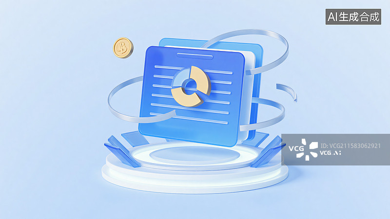 【AI数字艺术】3d蓝色文件夹文件收纳场景图片素材