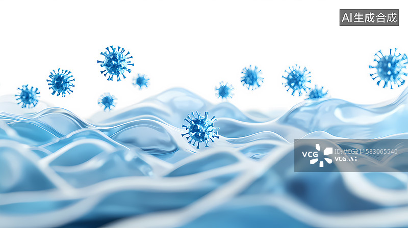 【AI数字艺术】新冠病毒的微观世界图片素材