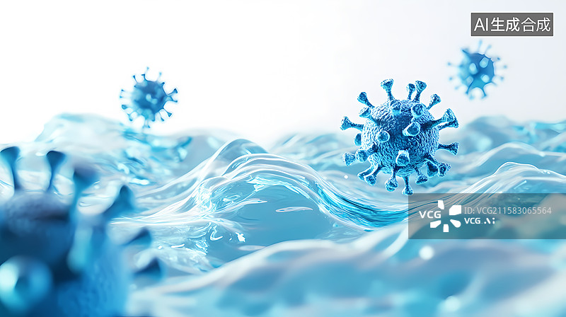 【AI数字艺术】新冠病毒的微观世界图片素材