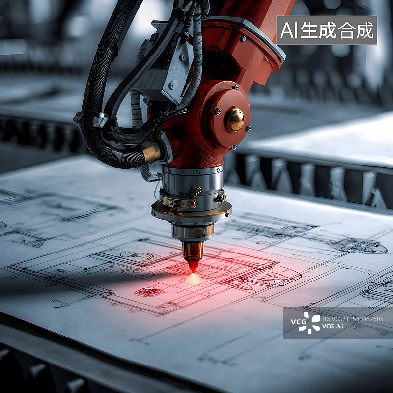 【AI数字艺术】激光技术应用于制造过程图片素材