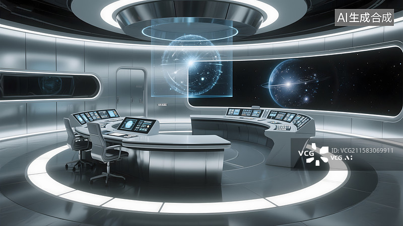 【AI数字艺术】未来科技会议室图片素材