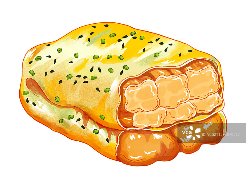 天津麻花美食插画图片素材