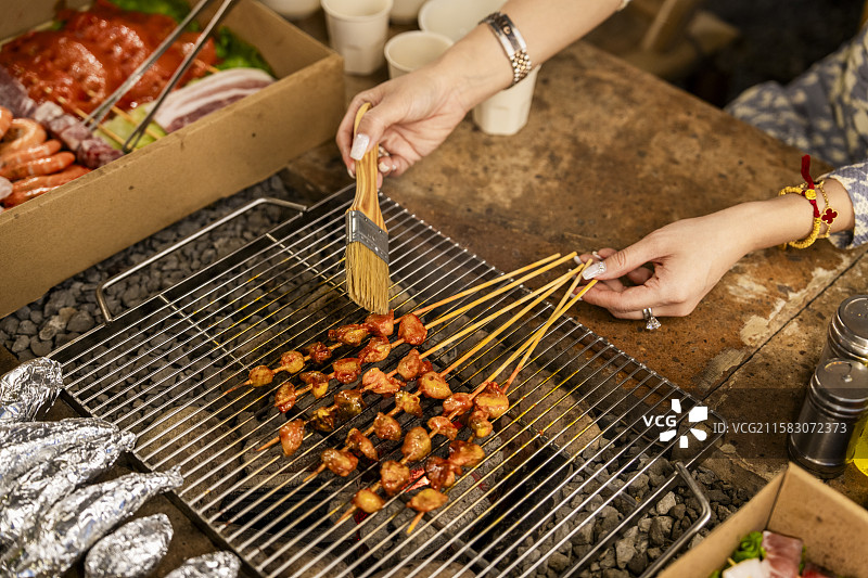 烧烤特写镜头图片素材