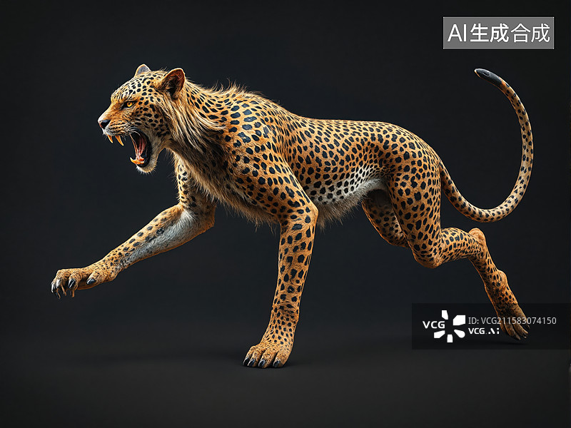 【AI数字艺术】奔跑的猎豹图片素材