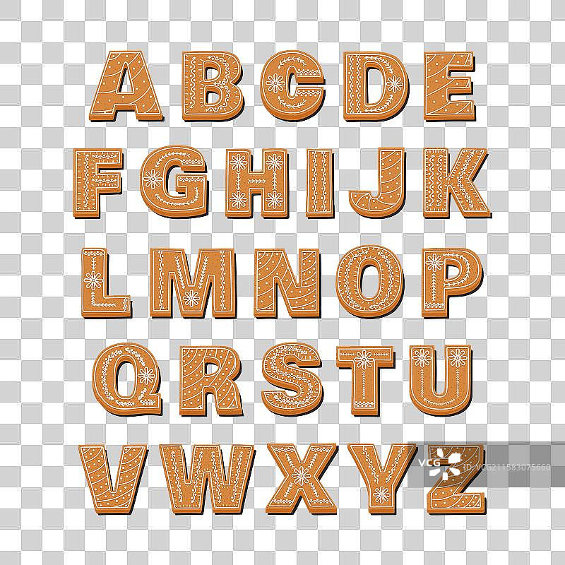 姜饼字母表图片素材